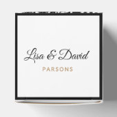 Zwarte en Witte Floral Wedding voor Vor Box Bedankdoosjes (Bovenkant)