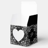 Zwarte en Witte Floral Wedding voor Vor Box Bedankdoosjes (Geopend)