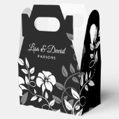 Zwarte en Witte Floral Wedding voor Vor Box Bedankdoosjes (Geopend)