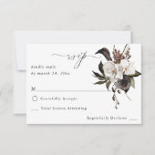 Zwarte en witte Floral zonder maaltijden RSVP 3 (Voorkant)
