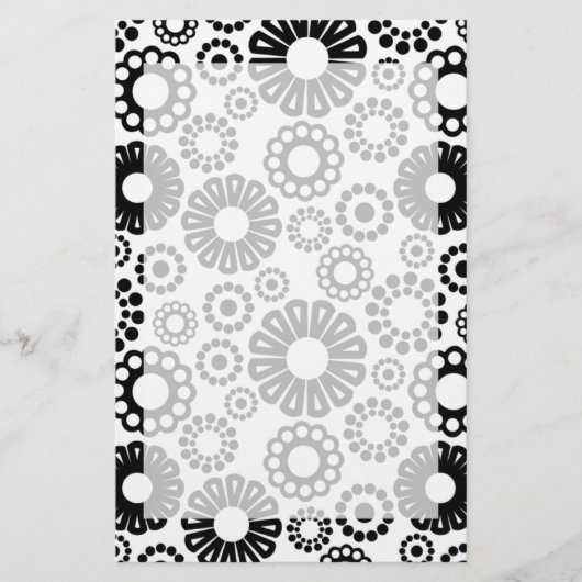 Zwarte en witte florale bakkerij briefpapier (Voorkant)