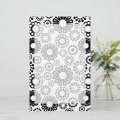 Zwarte en witte florale bakkerij briefpapier (Staand voorkant)