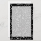 Zwarte en witte florale bakkerij briefpapier (Voorkant / Achterkant)