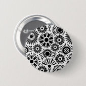 zwarte en witte florale Button (Voorkant /achterkant)