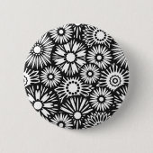 zwarte en witte florale Button (Voorkant)
