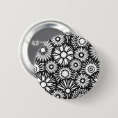 zwarte en witte florale Button (Voorkant /achterkant)