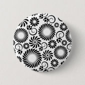 zwarte en witte florale Button (Voorkant)