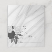 zwarte en witte florale marmer plaatskaartje (Buitenkant ongevouwen)