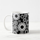 Zwarte en witte florale Mok (Links)