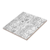 Zwarte en witte florale Tegel Tegeltje (Zijkant)