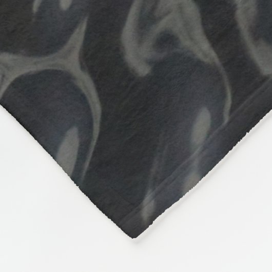 Zwarte en witte florale textiel fleece deken (Hoek)