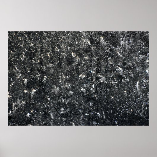 Zwarte en witte florale textiel poster (Voorkant)