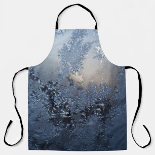 Zwarte en witte florale textiel schort