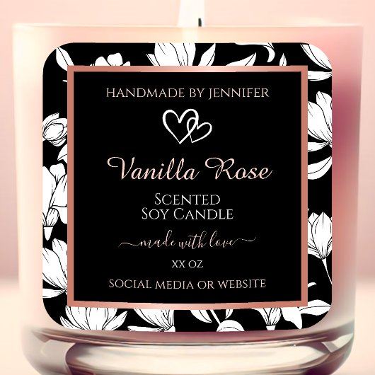 Zwarte en witte Florence Product Labels Roos Gold