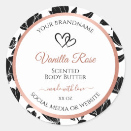 Zwarte en witte Florence Product Labels Roos Gold