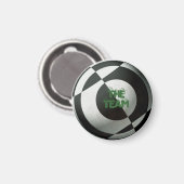 Zwarte en witte Footballs Magneet (Voorkant / Achterkant)