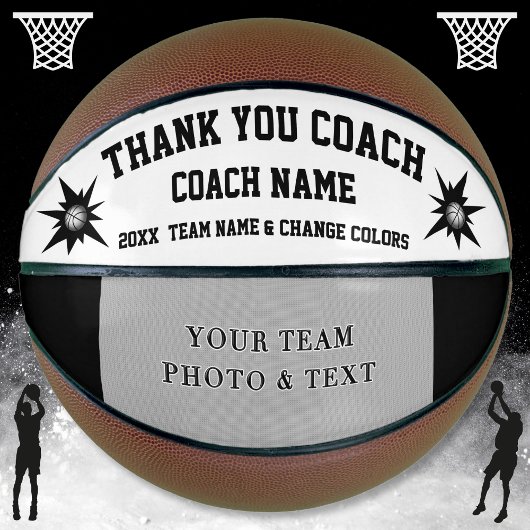 Zwarte en witte foto Basketball Coach Gift Ideeën Basketbal