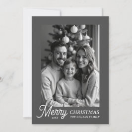 zwarte en witte foto feestdagenkaart
