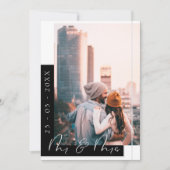 Zwarte en Witte Foto Huwelijk Chic Save The Date (Voorkant)