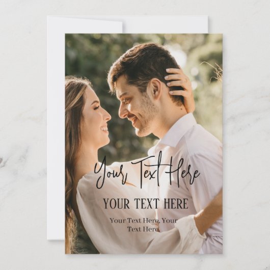 Zwarte en Witte Foto met de Tekst van het Manuscr Aankondiging (Voorkant)