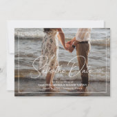 Zwarte En Witte Foto Moderne Trouwdag Save The Date (Voorkant)