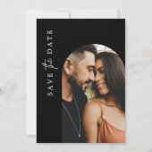 Zwarte en Witte Foto Save the Dates Invitation Kaart (Achterkant)