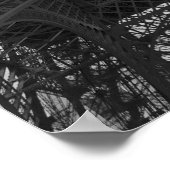 Zwarte en witte foto van de Eiffeltoren Poster (Hoek)