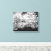 Zwarte en witte foto van grote storm wolken canvas afdruk (Insitu (Houten vloer))
