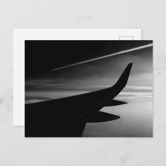 Zwarte en witte foto van het vliegtuig briefkaart (Voorkant / Achterkant)