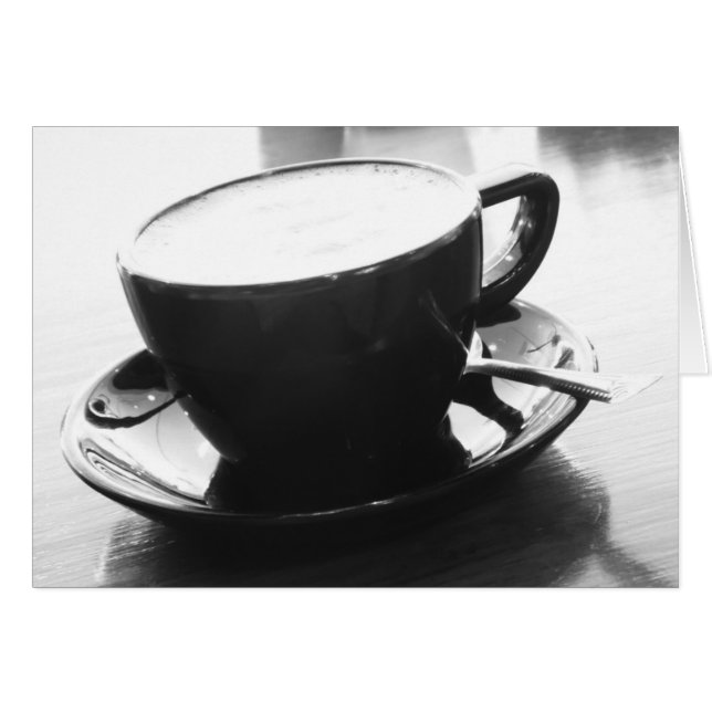 zwarte en witte foto van koffie (Voorkant Horizontaal)