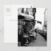 Zwarte en witte foto van Le Refuge Cafe in Parijs Briefkaart (Voorkant / Achterkant)