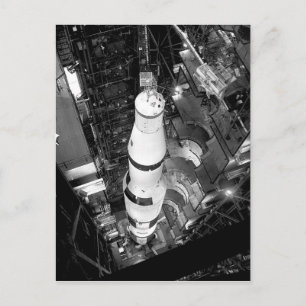  zwarte en witte foto van Saturn V Briefkaart