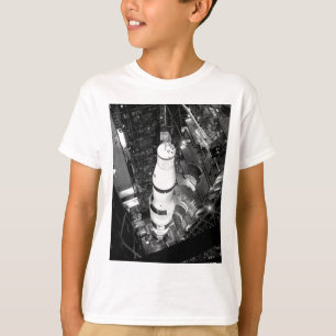  zwarte en witte foto van Saturn V T-shirt