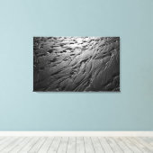 Zwarte en witte foto van strandzandpatronen canvas afdruk (Insitu (Houten vloer))