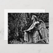 Zwarte en witte fotografie knielengel briefkaart (Voorkant / Achterkant)