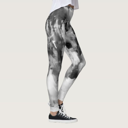 zwarte en witte fotoleggings abstract leggings (Rechts)
