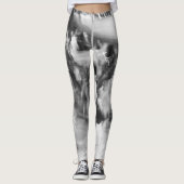 zwarte en witte fotoleggings abstract leggings (Voorkant)