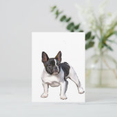 ZWARTE EN WITTE FRANSE BULLDOG BRIEFKAART (Staand voorkant)