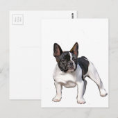 ZWARTE EN WITTE FRANSE BULLDOG BRIEFKAART (Voorkant / Achterkant)