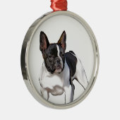 ZWARTE EN WITTE FRANSE BULLDOG METALEN ORNAMENT (Rechts)