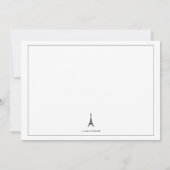 Zwarte en witte Franse poka Dots Eiffel Tower Kaart (Achterkant)