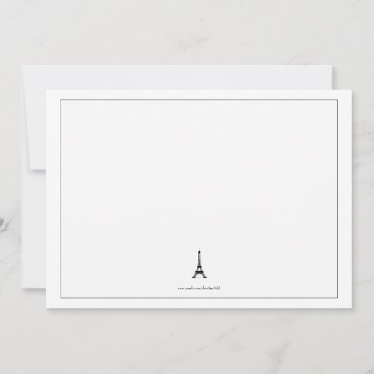 Zwarte en witte Franse poka Dots Eiffel Tower Kaart (Achterkant)