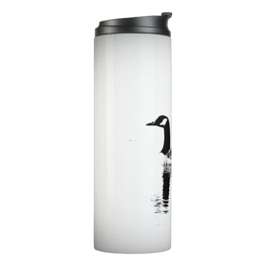 Zwarte en witte gans thermosbeker (Gedraaid links)