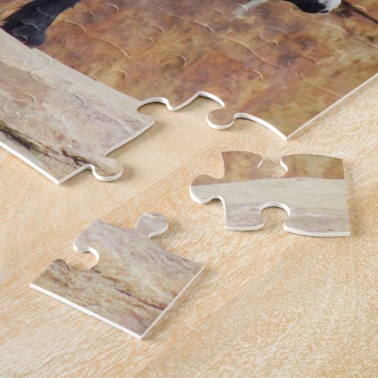 Zwarte en witte gebergte op Rocks Legpuzzel (Zijkant)