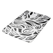 Zwarte en witte geborstelde bloem badmat (Gekanteld)