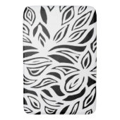 Zwarte en witte geborstelde bloem badmat (Voorkant Verticaal)