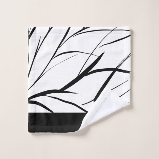 Zwarte en witte geborstelde textuur bad handdoek (Wasdoekje)