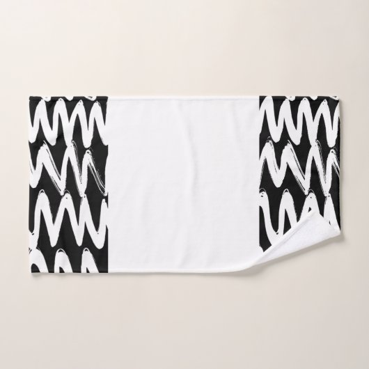 Zwarte en witte geborstelde textuur bad handdoek (Handdoek)