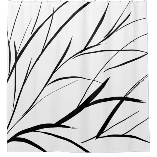 Zwarte en witte geborstelde textuur douchegordijn (Voorkant)