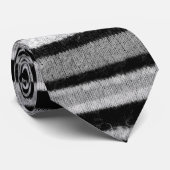 zwarte en witte gebreide strepen  patroon stropdas (Opgerold)